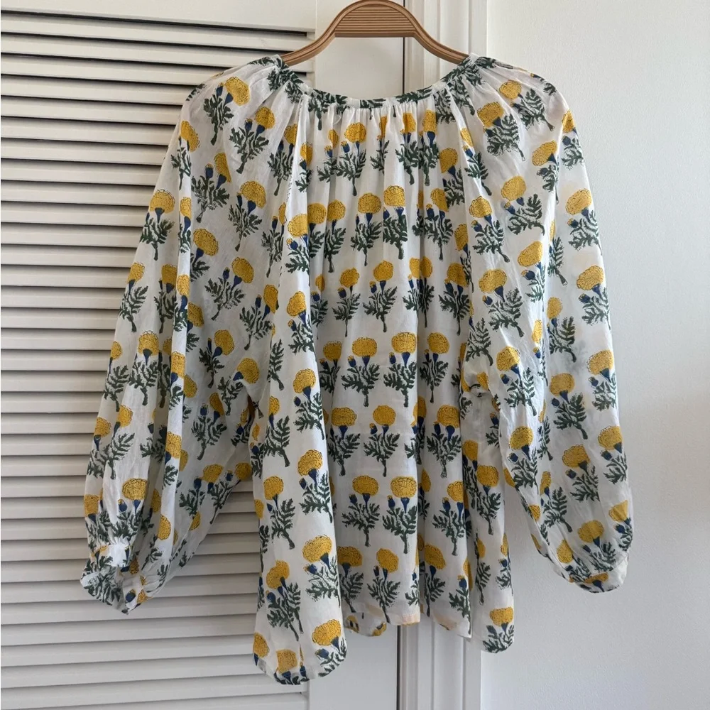 Emerson Fry Lucy blouse White and Yellow Size Medium India Collection - Picture 4 of 4